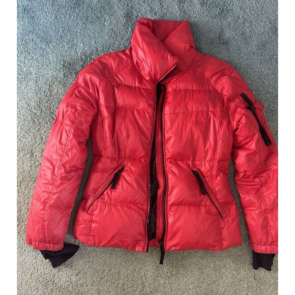 SAM. New York Freestyle Womens Down Puffer Shiny Nylon  Jacket Coat Red Medium - Picture 1 of 15